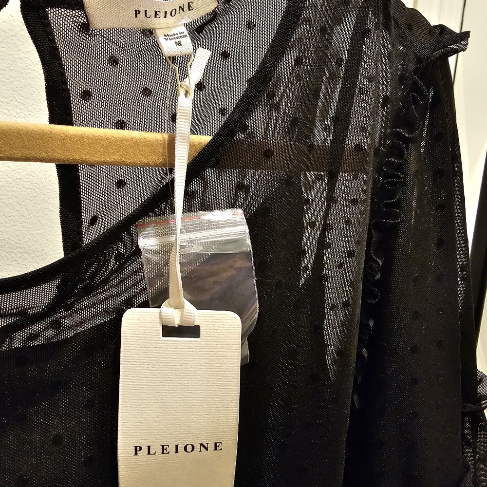 Black Swiss Dot Blouse - Picture 5 of 7